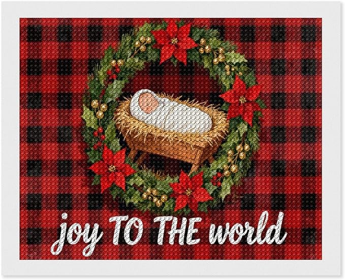 AIVKIEJK Diamond Painting Kits for Adults - Faith Christmas World Joy Painting DIY 5D Full Drill Diamond Dots Paintings with Diamonds Gem Art and Crafts Home Decor 16"x20"
