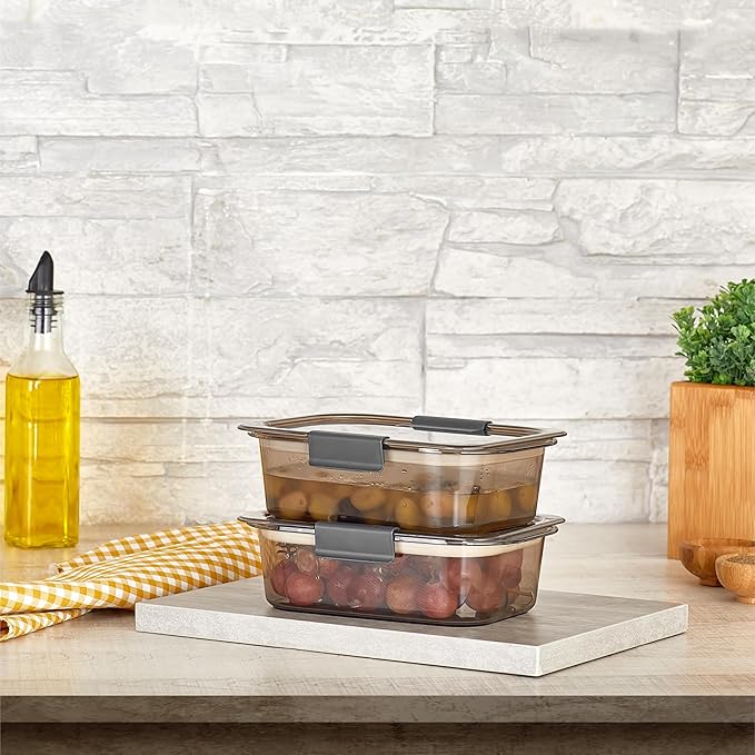 HEFA Food Storage Containers, Meal Prep Containers, Lunch Box with Airtight Lids, Kitchen Organizers and Storage for Leftovers (Obsidian, 4 Pack)