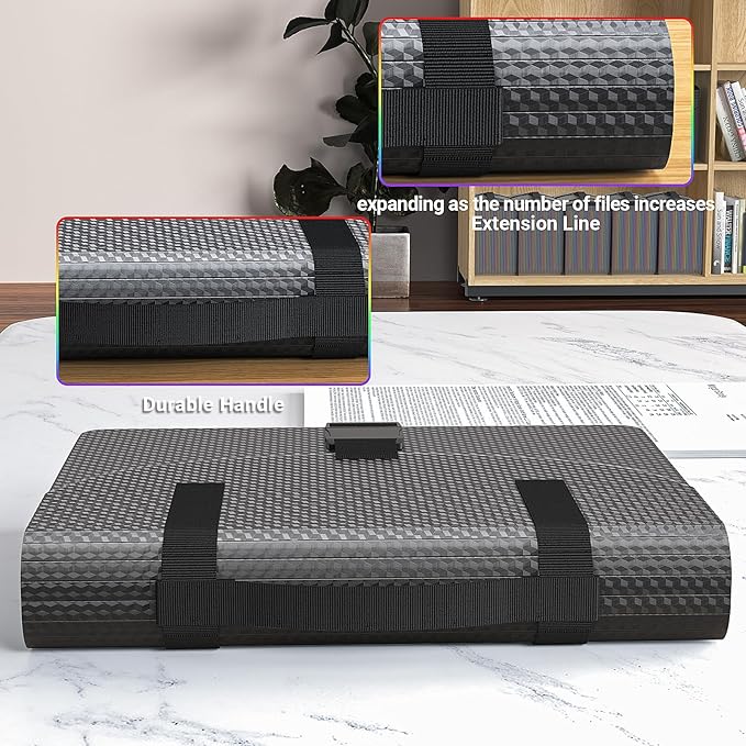 TOPCJ File Organizers with Handle,Portable Expanding File Folder,25 Pockets Accordion File Organizer for Receipt,Bill, A4/Letter Size Paper,Documents,a-z Tabs Include in Filing Folders Diamond