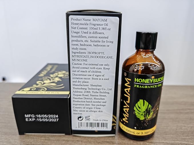 MAYJAM Honeysuckle Fragrance Oils Essential Oil - Honeysuckle Oil for Diffusers, 3.38FL.OZ/100ML Large Volume Fragrance Oil with Premium Glass Dropper