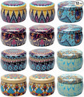 4 oz 12 Pcs Candle Tins 6 Colors Premium Candle Jars