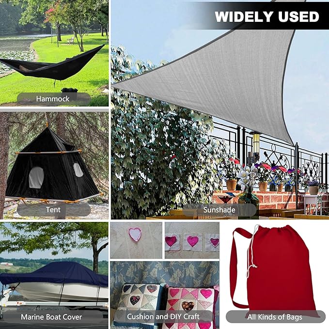 1200D Thicken Waterproof Canvas Fabric by The Yard 58" W Water-Resistant Polyester Fabric Heavy Duty Outdoor Upholstery Material for Chair Cushion Furniture Cover Sewing DIY, 10 Yards Silver Grey
