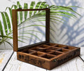 India House-Wooden Spice Box/Rose Wood Engraved Spice Boxes Housewarming Gift, Mother’s Day Gift seller MADE IN INDIA- 12 container