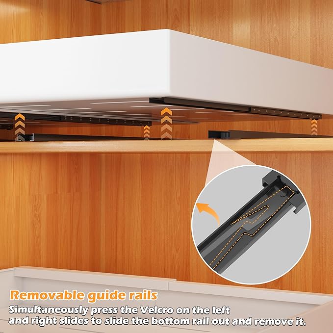 COVAODQ 1 Pack Pull Out Cabinet Organizer Extendable Sliding Slide Out Pantry Shelves Storage No Punch for Kitchen Base Cabinet Organization, Pantry, Bathroom Adjustable Width 12.4" to 20.4"