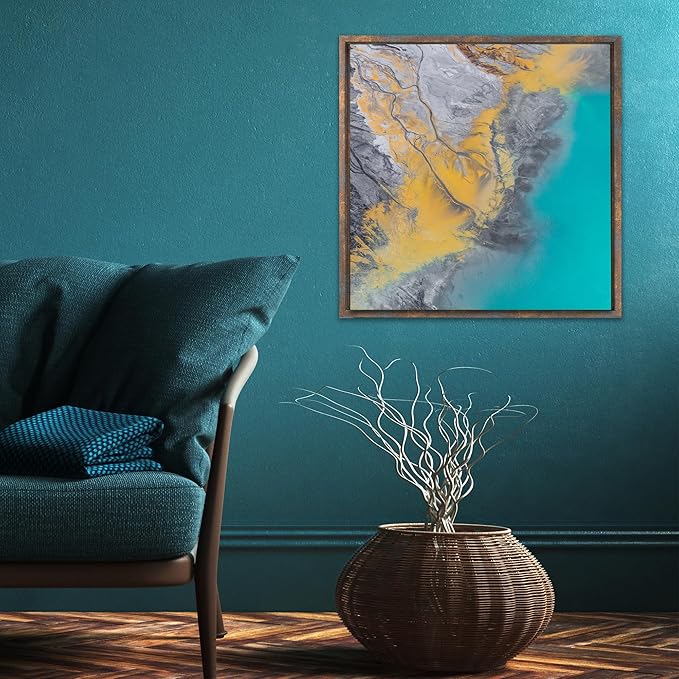Pixy Canvas Floater Frame 37x37 for 3/4 (0.75) inch Deep Canvas Paintings/Canvas Prints/Wood Canvas Panels/Wall Art/Wall Decor/Home Decor/Artwork (Rusty Blue, 37 x 37 inch, Square)