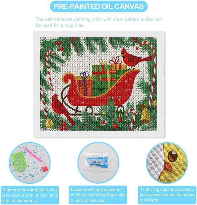 AIVKIEJK Diamond Painting Kits for Adults - Christmas Celebration Halloween Painting DIY 5D Full Drill Diamond Dots Paintings with Diamonds Gem Art and Crafts Home Decor 16"x20"