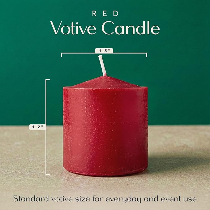 Votive Candles Unscented Candles for Wedding Centerpieces - Red, Pack of 72 Dripless Wax for Parties, Aromatherapy, Devotional, Home Décor, Spas & Holiday Gifts – Royal Imports