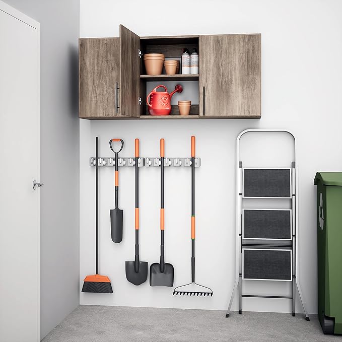 Prepac Elite 54" Wall Cabinet, Drifted Gray Storage Cabinet with 2 Adjustable Shelves, Storage for Pantry, Kitchen, Bathroom 12" D x 54" W x 24" H