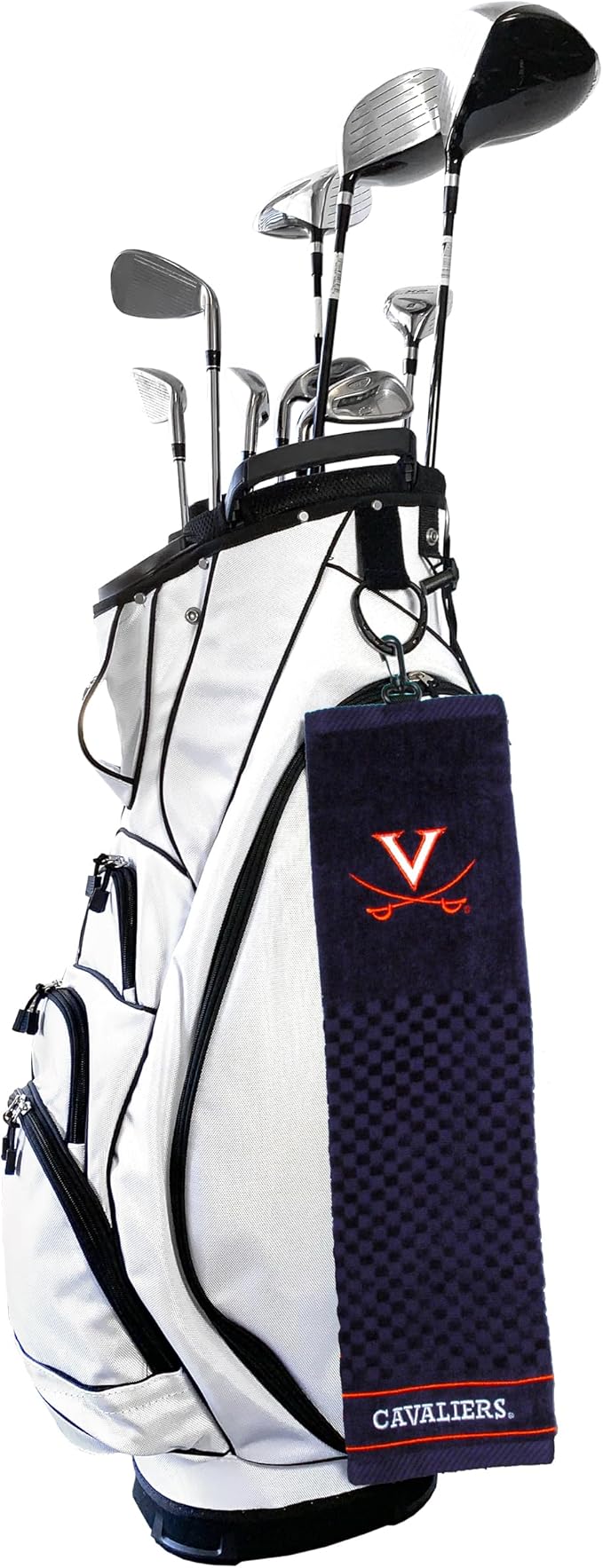 Team Golf NCAA Virginia Cavaliers Embroidered Golf Towel Embroidered Golf Towel, Checkered Scrubber Design, Embroidered Logo
