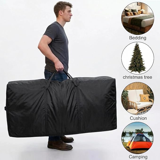 66 Gallon Extra Large Storage Bags, XXL Moving Bags with Zippers & Side Handles, Jumbo Big Storage Totes for Moving & Space-Saving Organization (Black, 66 Gallon, 1 Pack)