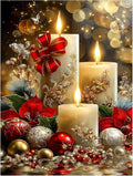 XTCIXAL Christmas Diamond Art Kits for Adults, Candle Diamond Painting Kit, DIY Beginners Gem Art Suitable for Gifts and Home Wall Decor - 12x16 Inch