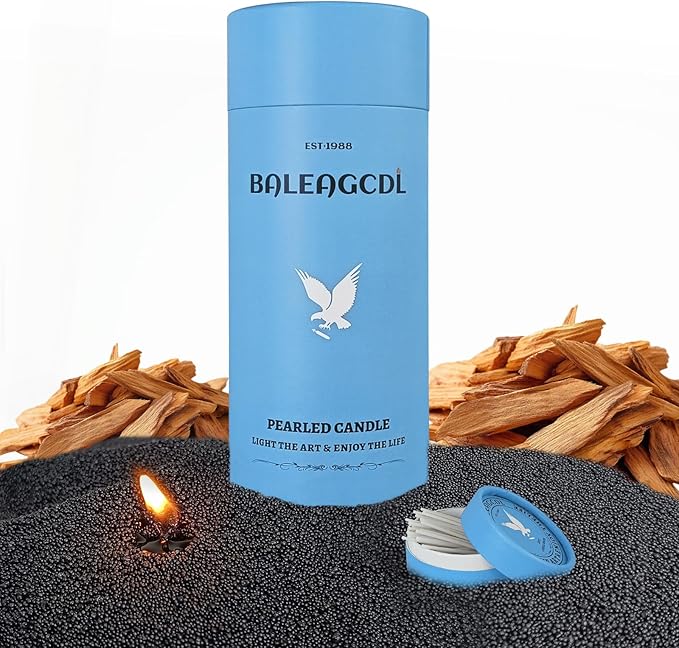 Pearled Candles with 30 Wicks -18 Oz YUKCAXDLS Wild Sandalwood Breath Scented DIY Pearleds Wax Refillable for Making Lasts up to 100+ Hours of Steady Burn Smokeless - Black