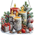 MOGTAA Christmas Diamond Art Hanging Kits for Adults Kids, Christmas Candle Diamond Art Suncatchers, 5D Special Shape Diamond Painting Window Pendant Kit for Home Garden Wall Decor
