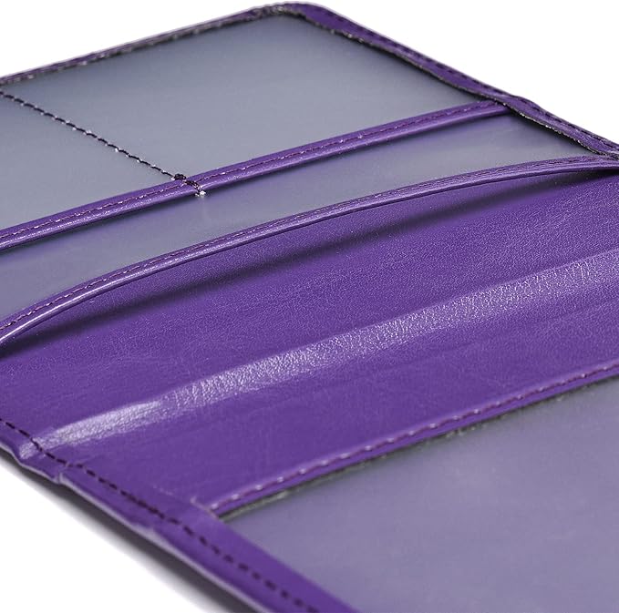 HerriaT Car Registration and Insurance Card Holder - Leather Vehicle Glove Box Automobile Documents Paperwork Wallet Case Organizer for ID, Driver's License, Key Contact Information Cards - Men&Women