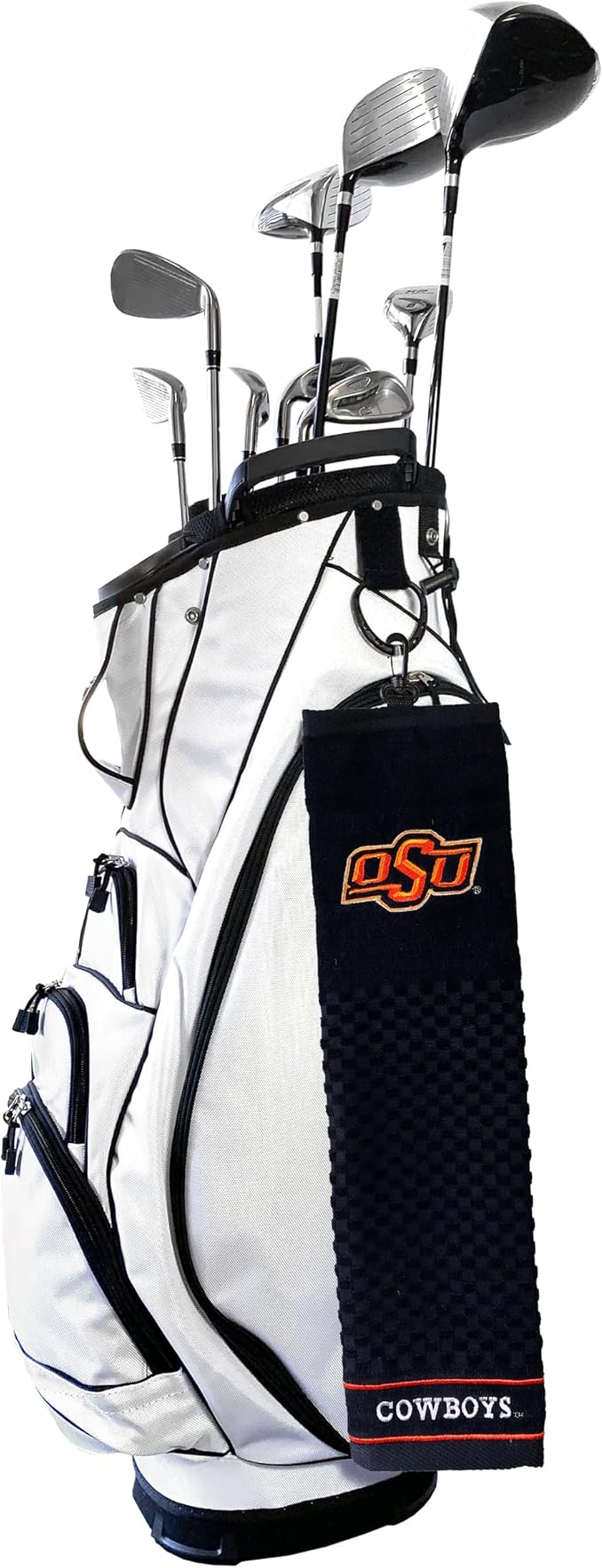 Team Golf NCAA Oklahoma State Cowboys Embroidered Golf Towel Embroidered Golf Towel, Checkered Scrubber Design, Embroidered Logo
