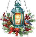 Bowetile Christmas Diamond Art Hanging Kits for Adults, Candlelight Diamond Art Suncatchers, 5D Special Shape Diamond Painting Pendant Window Ornament Christmas Gifts for Home Door Wall Decor