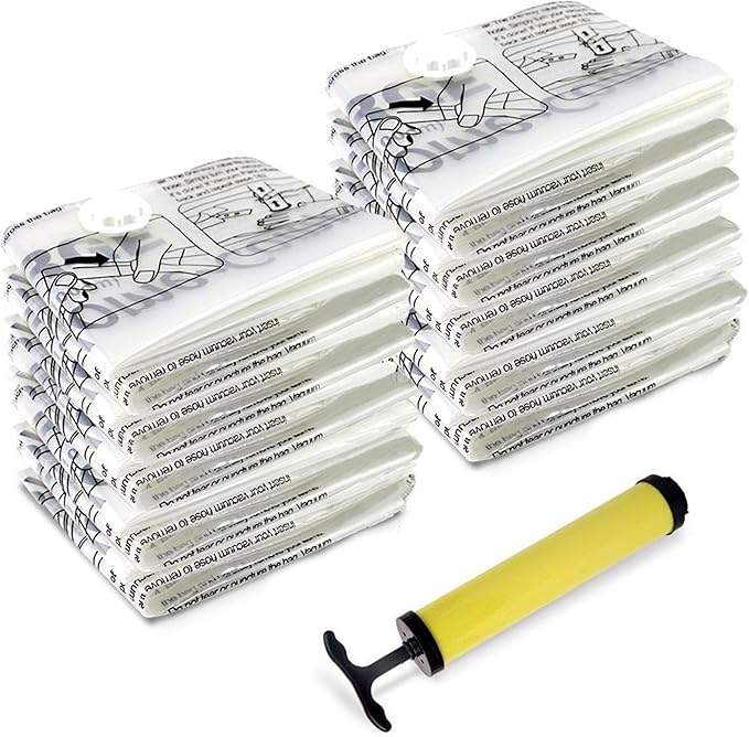 Vacuum Storage Bags-Space Saving Air Tight Compression-Shrink Down Closet Clutter, Store and Organize Clothes, Linens, Seasonal Items by Everyday Home