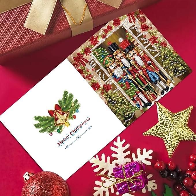 5D Diamond Art Painting Greeting Cards Kit, DIY Cards for Blessings Congratulations Gifts, Greeting Card Set for Birthday Thanksgiving Day Christmas Halloween-Nutcracker