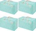 VENO 4 Pack Extra Large Heavy Duty Moving Bags with Wide Opening & Reinforced Handles, Reusable Storage Tote Bags with Strong Zippers for Clothes, College Dorm Essentials & Moving Supplies