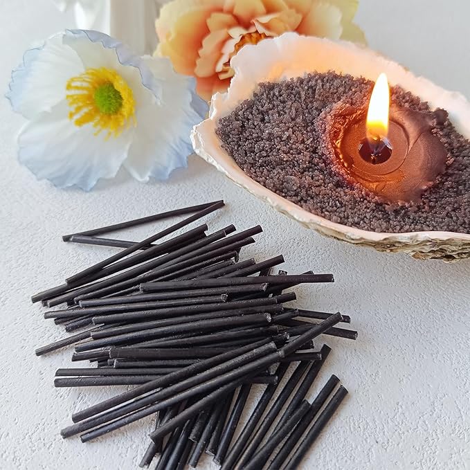 Pearled Candle Wick 2.2 Inch Black Cotton Wicks 50-Pack - Premium Metal-Free & Lead-Free Candle Wicks for Candle Making