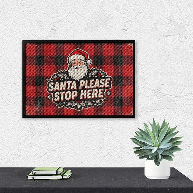 AIVKIEJK Diamond Painting Kits for Adults - Christmas Santa Please Stop Here Painting DIY 5D Full Drill Diamond Dots Paintings with Diamonds Gem Art and Crafts Home Decor 8"x12"