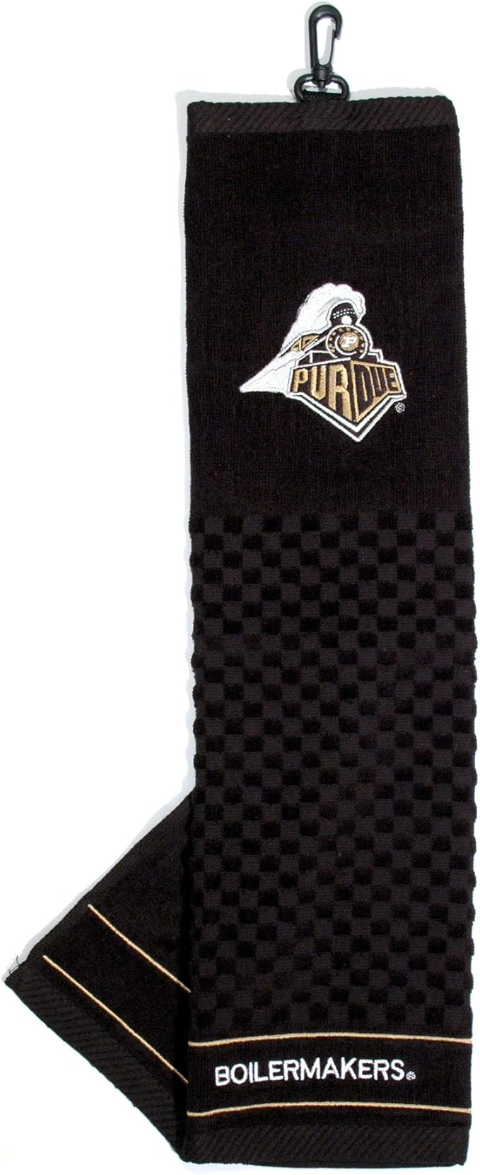 Team Golf NCAA Purdue Boilermakers Embroidered Golf Towel Embroidered Golf Towel, Checkered Scrubber Design, Embroidered Logo