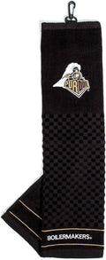 Team Golf NCAA Purdue Boilermakers Embroidered Golf Towel Embroidered Golf Towel, Checkered Scrubber Design, Embroidered Logo