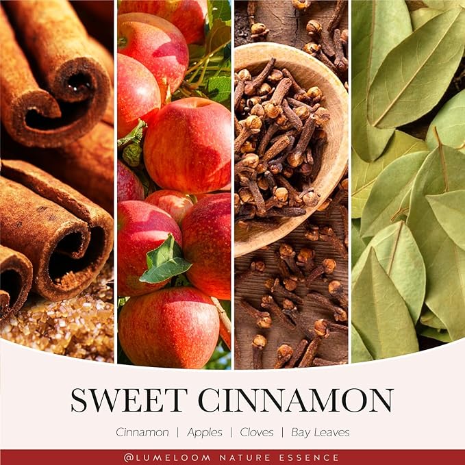 Cinnamon Candles, 14.5oz, Large 3-Wick Soy Wax Candles for Home Scented, Sweet Cinnamon, Apple, Clove Scent, Holiday Gifts for Women, Men, Friend, Teacher, Long Burning Time