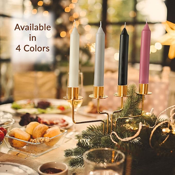 Straight Beige Candlesticks - Pack of 8 6" Beige Candles - 5 Hour Long Burning Candles for Emergency, Chime, Wedding, and Home Decoration