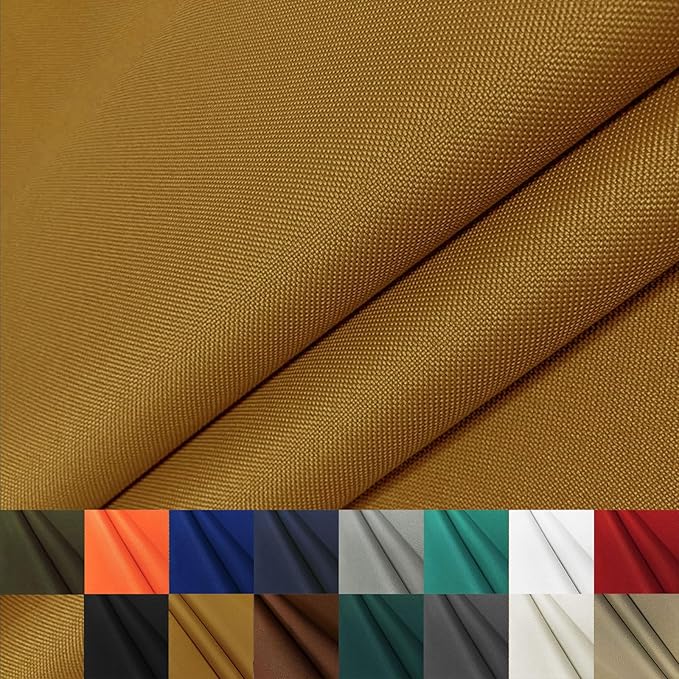 Foreate Waterproof Canvas Fabric by The Yard 600D Upholstery Fabric for Chairs 58" Wide Indoor Outdoor Water Resistant Canvas Polyester Material Sewing DIY Cloth, 5 Yards Light Brown