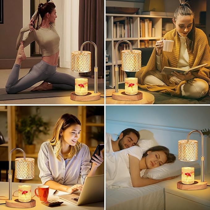 ZENLEA Candle Warmer Lamp with Timer, Candle Lamp with Dimmer, Wax Warmer Height Adjustable for Home Decor, Wax Melt Warmer for Scented Candles