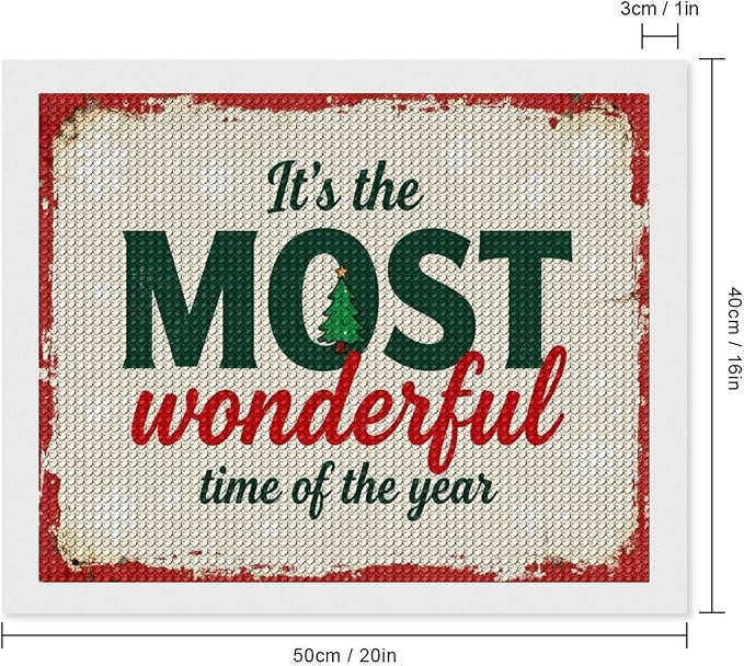 Diamond Painting Kits for Adults - Quote & Christmas Tree Humorous Most Wonderful Time of The Year Painting DIY 5D Full Drill Diamond Dots Paintings with Diamonds Gem Art And Crafts Home Decor 16"x20"