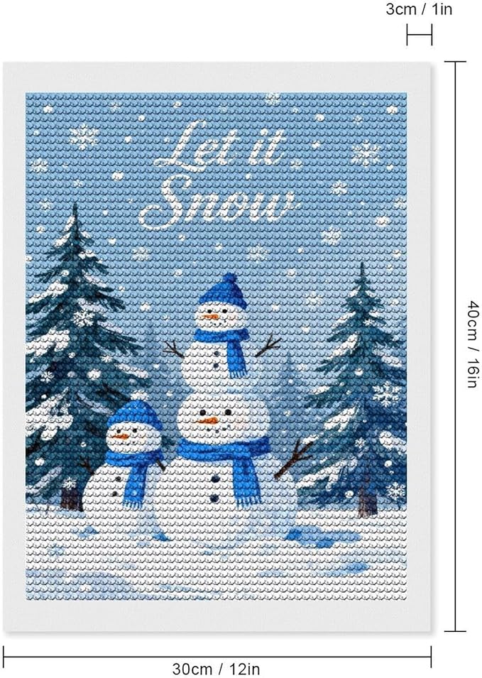 AIVKIEJK Diamond Painting Kits for Adults - Merry Christmas Snowman Winter Painting DIY 5D Full Drill Diamond Dots Paintings with Diamonds Gem Art and Crafts Home Decor 12"x16"