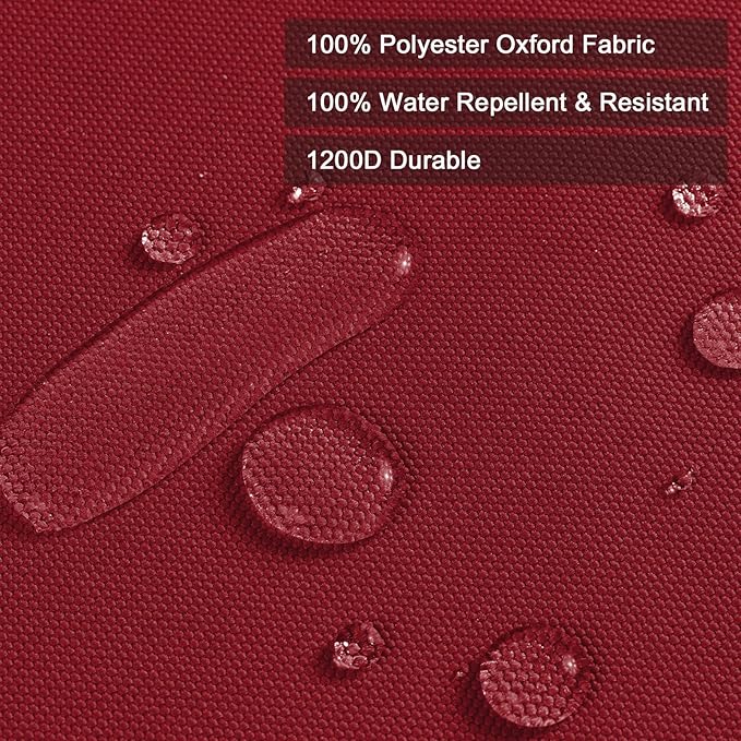 Thickened Waterproof Canvas Fabric by The Yard 1200D 58" W Outdoor Upholstery Material Heavy Duty Fabric Water Resistant Sewing Material for Chair Patio Cushion Purse Bag 1 Yard Red