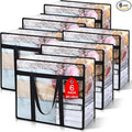 6Pack Clear Blanket Storage Bags, Vinyl Comforter Clothes Storage Closet Organizers and Storage Containers Moving Bags with Reinforced Handle for Bedding, Clothing, Comforters, Pillows, Toys,60L