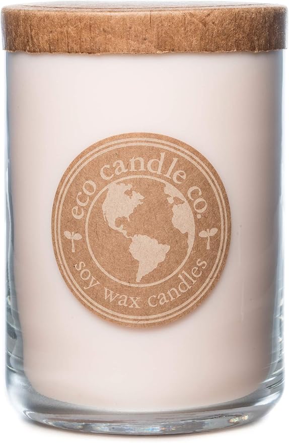 ECO CANDLE CO. Recycled Candle, Lovely, 26 oz. - Scents of Lavender, Rosewood, Orchid, Bergamot, Cedarwood, & Musk - 100% Soy Wax, No Lead, Kraft Paper Label & Lid, Hand Poured, Midwest Soybeans