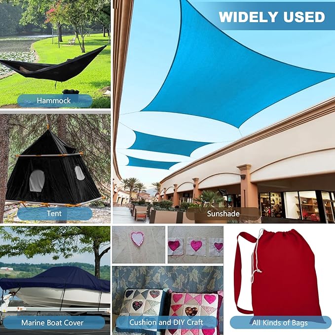 1200D Thicken Waterproof Canvas Fabric by The Yard 58" W Water-Resistant Polyester Fabric Heavy Duty Outdoor Upholstery Material for Chair Patio Cushion Furniture Cover Sewing DIY, 1 Yard Sky Blue