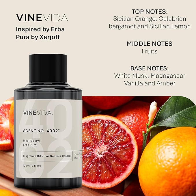 VINEVIDA [32oz] Erba Pura Fragrance Oil for Candle Making - Natural Candle Oil Scents - Soap Making Essential Oil - Made in USA