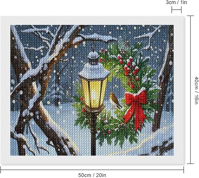 AIVKIEJK Diamond Painting Kits for Adults - Festive Christmas Red Berries & Golden Baubles Painting DIY 5D Full Drill Diamond Dots Paintings with Diamonds Gem Art and Crafts Home Decor 16"x20"