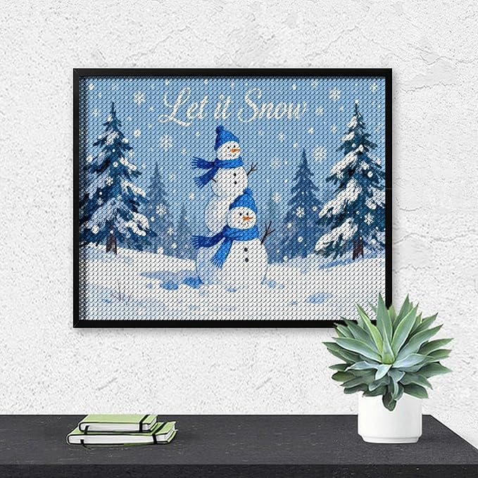 AIVKIEJK Diamond Painting Kits for Adults - Merry Christmas Snowman Winter Painting DIY 5D Full Drill Diamond Dots Paintings with Diamonds Gem Art and Crafts Home Decor 16"x20"