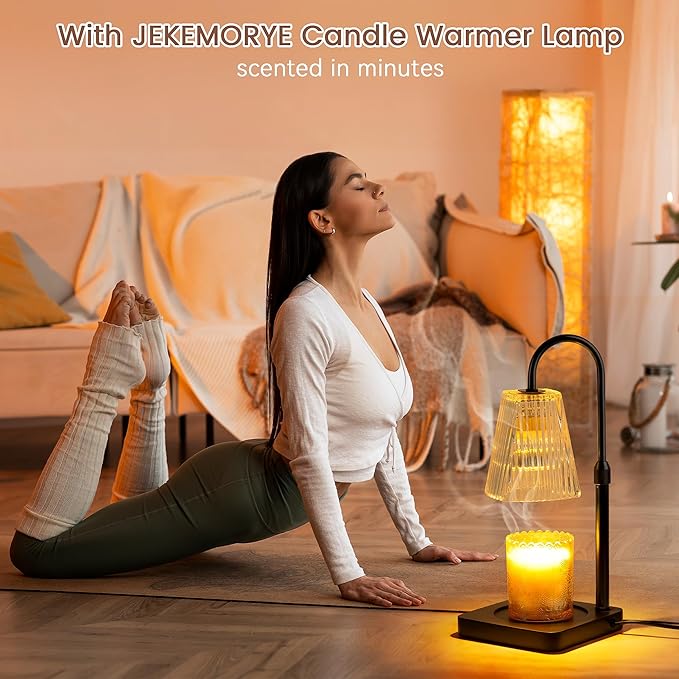 JEKEMORYE Candle Warmer Lamp with Timer - Electric Melter Candles Lamp Dimmable Heater