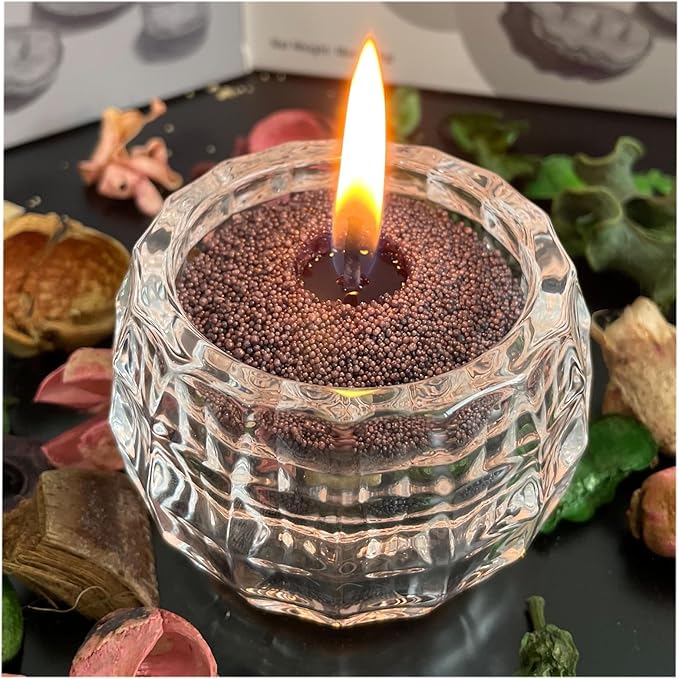 VITARIE Refillable Pearled Candle Sand 18oz, Unscented, 30 Cotton Wicks, 1.1lb Long Burning, Candle Making Kit, Pearl Black
