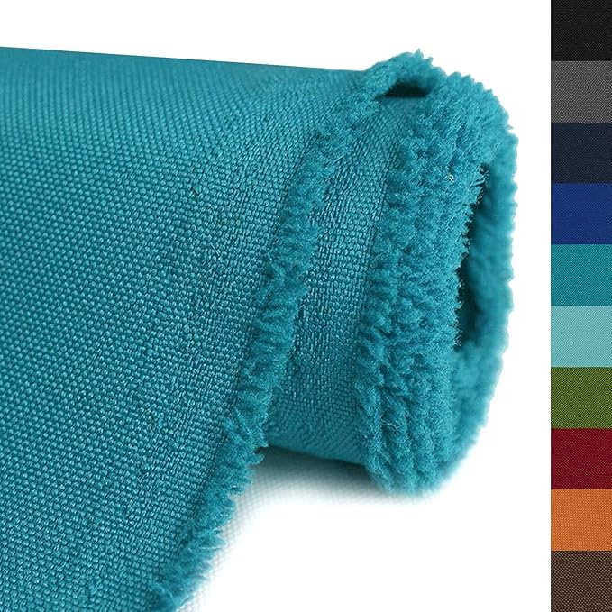 OTOEZ 600D Waterproof Canvas Fabric by The Yard, Fade & UV Resistant Outdoor Upholstery Material 58" W Water Resistant Cordura Fabric for Marine Boat Awning Tent Chairs DIY, 3 Yards Cyan Blue