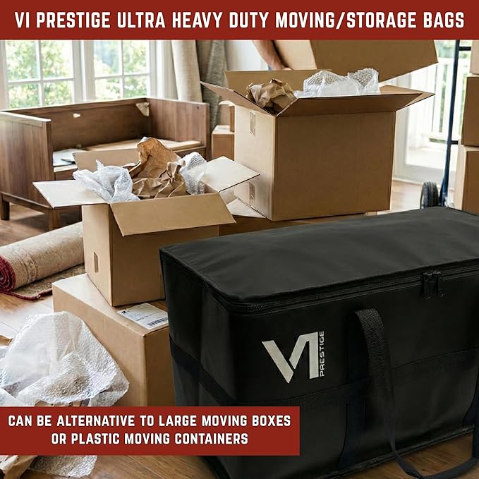 Moving Bags Heavy Duty, Packing Bags For Moving, Ultra Reinforced Camping Cargo Bag, Waterproof Canvas Storage Bins with Lids, Sturdy Extra Large Tote Bag with Zippers and Handles, Set of 5 Colors