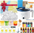 Gel Wax for Candle Making Clear Kit for Adults, DIY Transparent Jelly Wax Set with Electric Melter, Glass Jars, Wick, Dyes and Scents