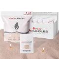 Vogue Candles Nude Pearled Candle Sand Wax (5 LB) – Mother’s Day Candle Kit with 400 Cotton Wicks for DIY Home Lighting – Plant-Based & Reusable Wax Granules Refill for Custom Vessels (8 Pack)