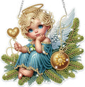Bowetile Christmas Diamond Art Hanging Kits for Adults, Diamond Art Suncatchers Angel, 5D Special Shape Diamond Painting Pendant Window Ornament Christmas Gifts for Home Door Wall Decor