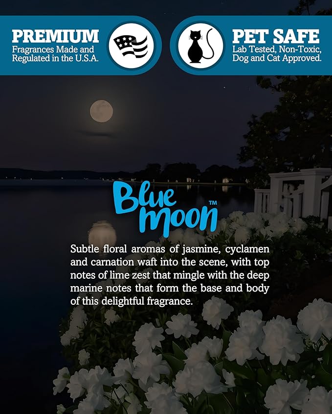 Blue Moon Scented Natural Soy Candle, Essential Fragrance Oils, 100% Soy, Phthalate & Paraben Free, Clean Burning, 9 Oz.