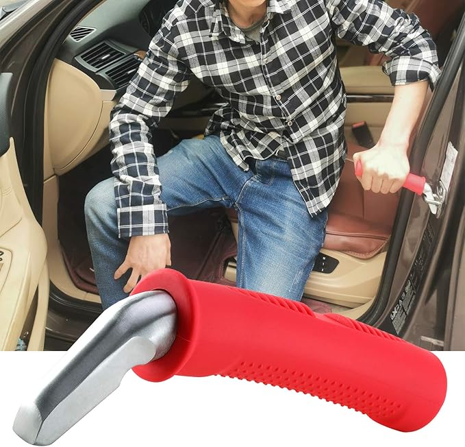 Valorcielo Auto Cane Portable Vehicle Support Handle, Car Door Assist Bar, Supports up to 300 Pounds, Car Door Handle for Elderly (Red)