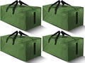 HOMESURE 4 Pack Large Strong Moving Bags with Zippers & Carrying Handles - Water-Resistant - Heavy Duty Storage Tote for Space Saving, Fold Flat, Alternative to Moving Box (Olive Green)